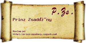 Prinz Zsadány névjegykártya